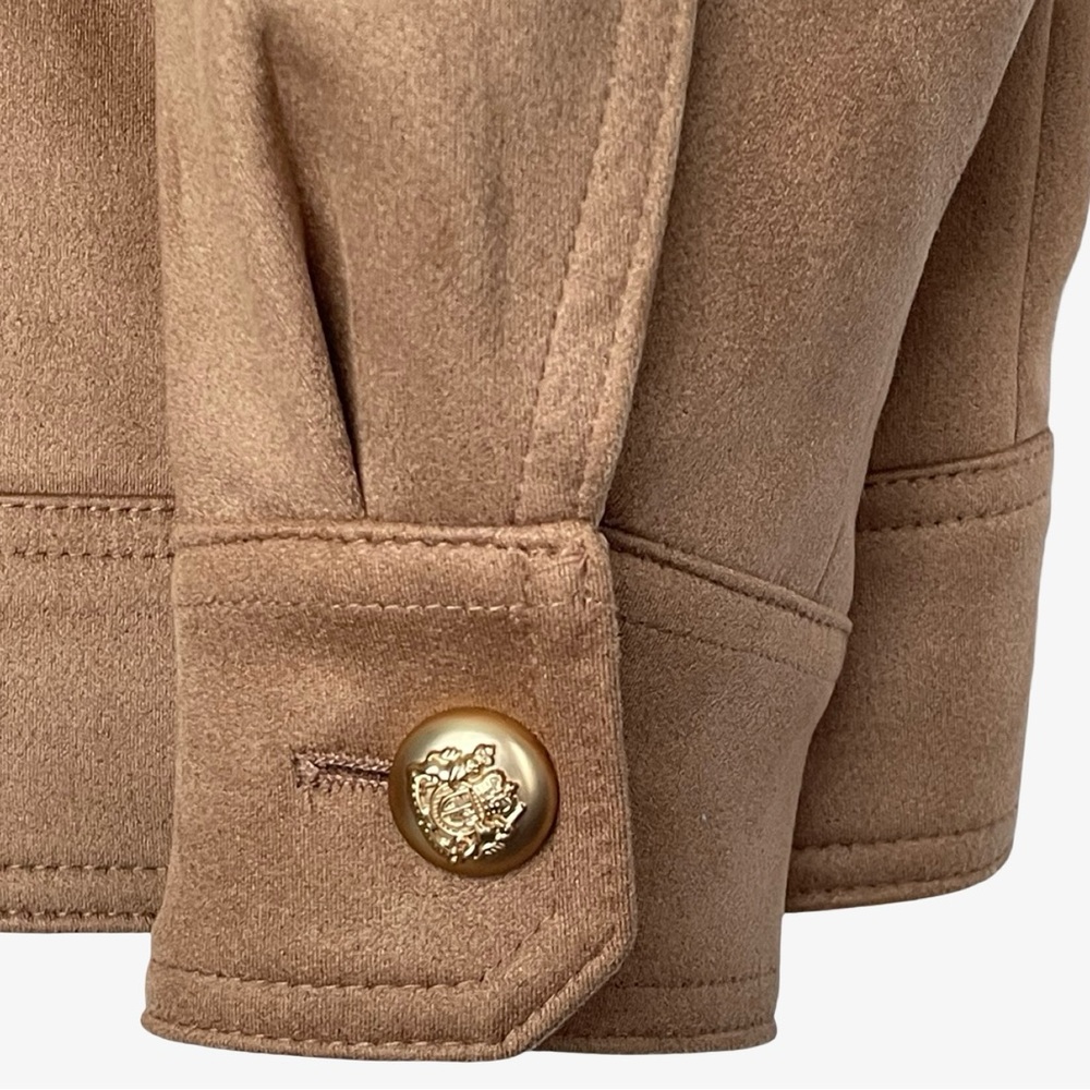 Anthropologie Maeve Faux-Suede Trucker Jacket Honey XL NWT - Picture 8 of 16